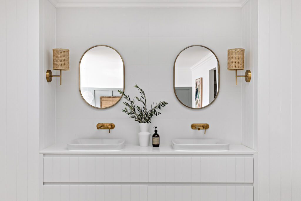 orange and gold bathroom decor